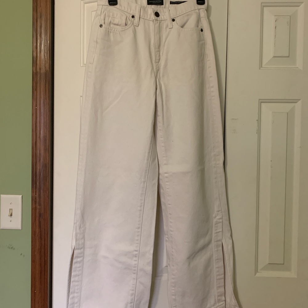 Banana Republic White Wide Leg Jeans